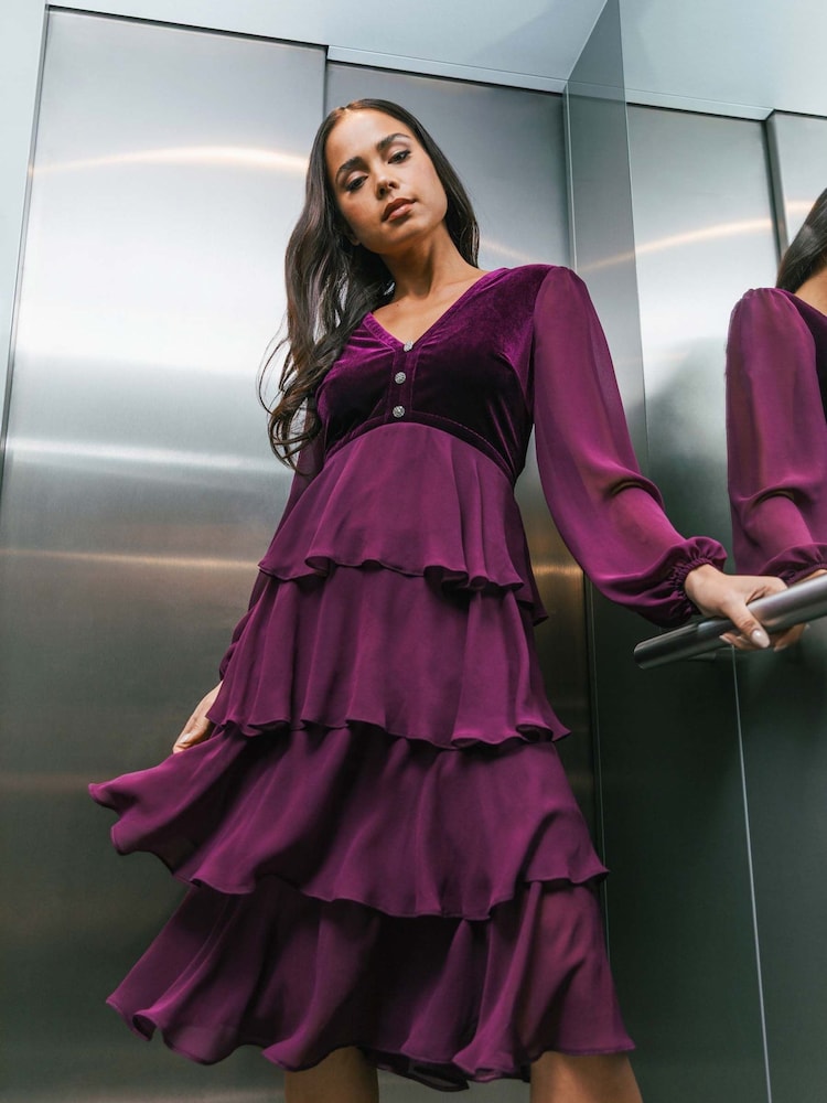 roman layered dress Buy Purple Petite Velvet Bodice from Next Jordan Swimsuits