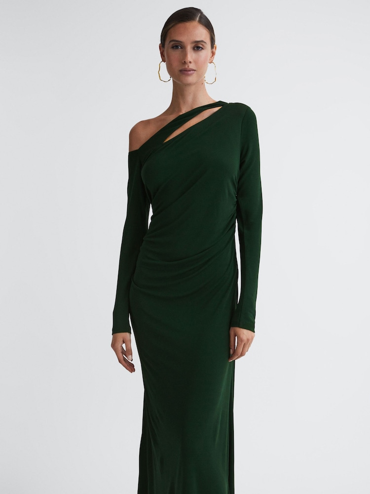 Verde - Reiss Delphine Off-The-Shoulder Cut-Out Maxi Vestido - Imagen 5 de 5 Verde - Reiss Delphine Off-The-Shoulder Cut-Out Maxi Vestido - Imagen 5 de 5