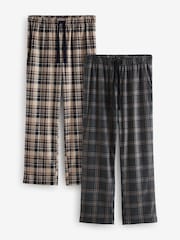 Black/Stone Check Motionflex Cosy Pyjama Bottoms 2 Pack - Image 1 of 11