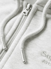 Superdry Grey Essential Logo Zip Hoodie - Image 5 of 6