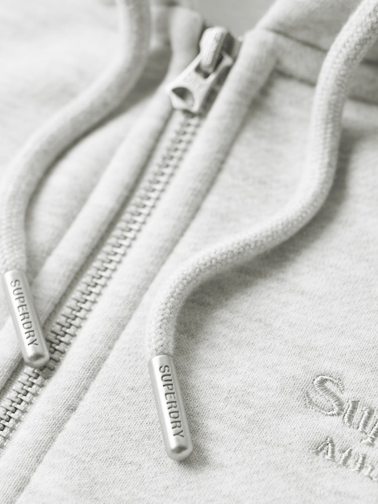 Superdry Grey Essential Logo Zip Hoodie - Image 5 of 6