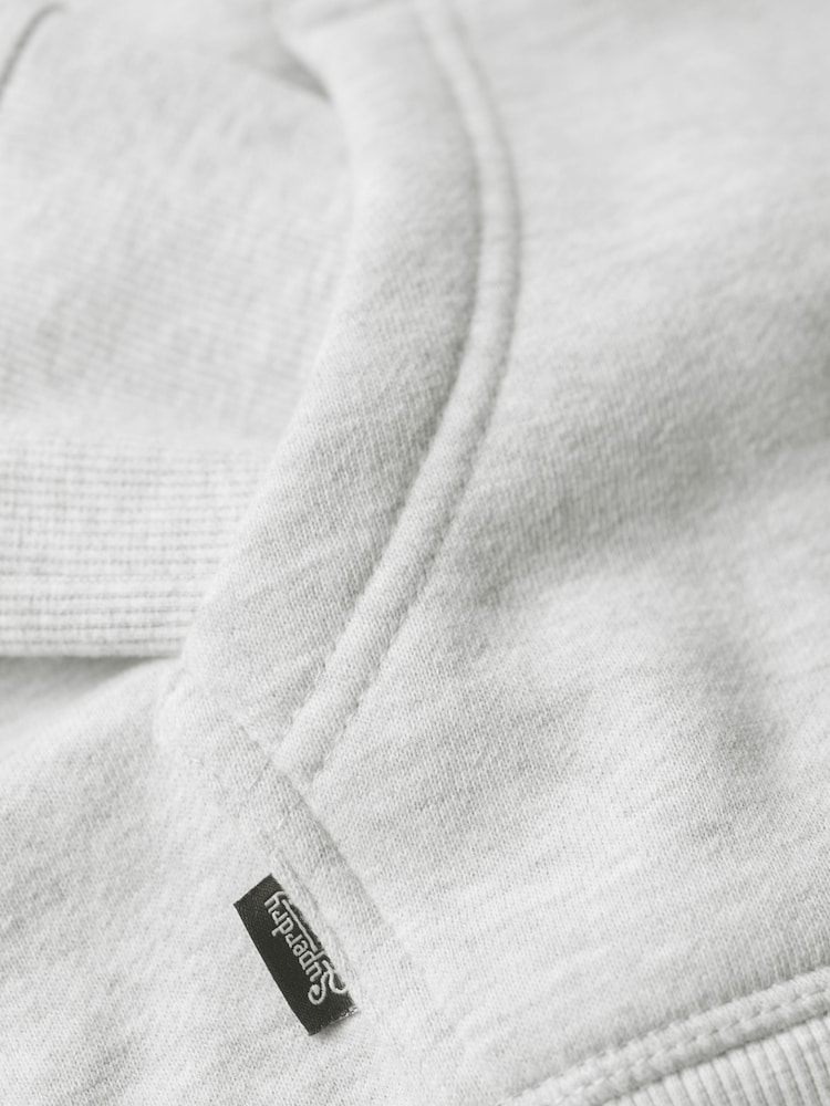 Superdry Grey Essential Logo Zip Hoodie - Image 6 of 6