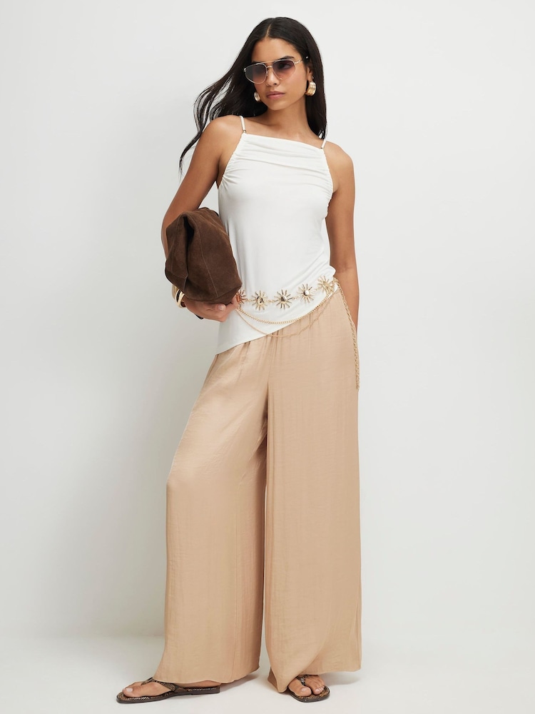 River Island Cream Sleeveless Beaded Cami Top - Image 4 of 4