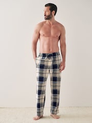 صخري مربعات - بنطلون بيجامة طويل بتصميم مريح ودافئ بارز الملمس - صورة 2 من 8