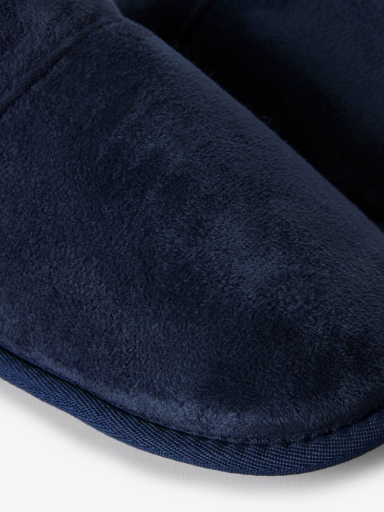 Navy Blue Mule Slippers with Faux Lining - Image 4 of 4