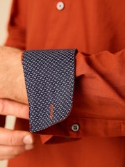 Terracotta Brown Slim Fit Easy Iron Button Down Oxford Shirt - Image 5 of 8
