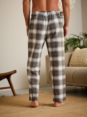 Grey/Stone Check Cosy Brushed Check Pyjama Bottoms - Image 4 of 10