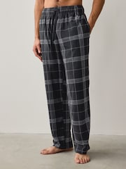 Black Check Cosy Textured Long Pyjama Bottoms - Image 1 of 8