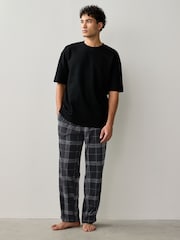 Black Check Cosy Textured Long Pyjama Bottoms - Image 2 of 8