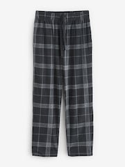 Black Check Cosy Textured Long Pyjama Bottoms - Image 5 of 8