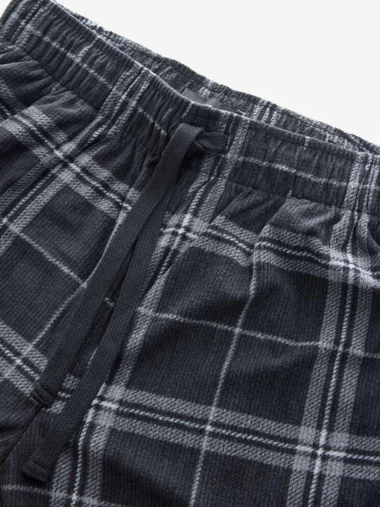 Black Check Cosy Textured Long Pyjama Bottoms - Image 8 of 8