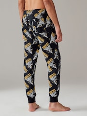Black/Gold 100% Cotton Nirvana Band Graphic Pyjama Bottoms - Image 3 of 8
