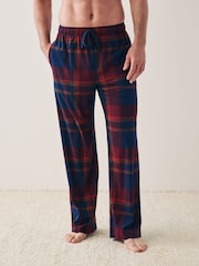 Navy Blue/Red Check Motionflex Cosy Pyjama Bottoms - Image 1 of 7