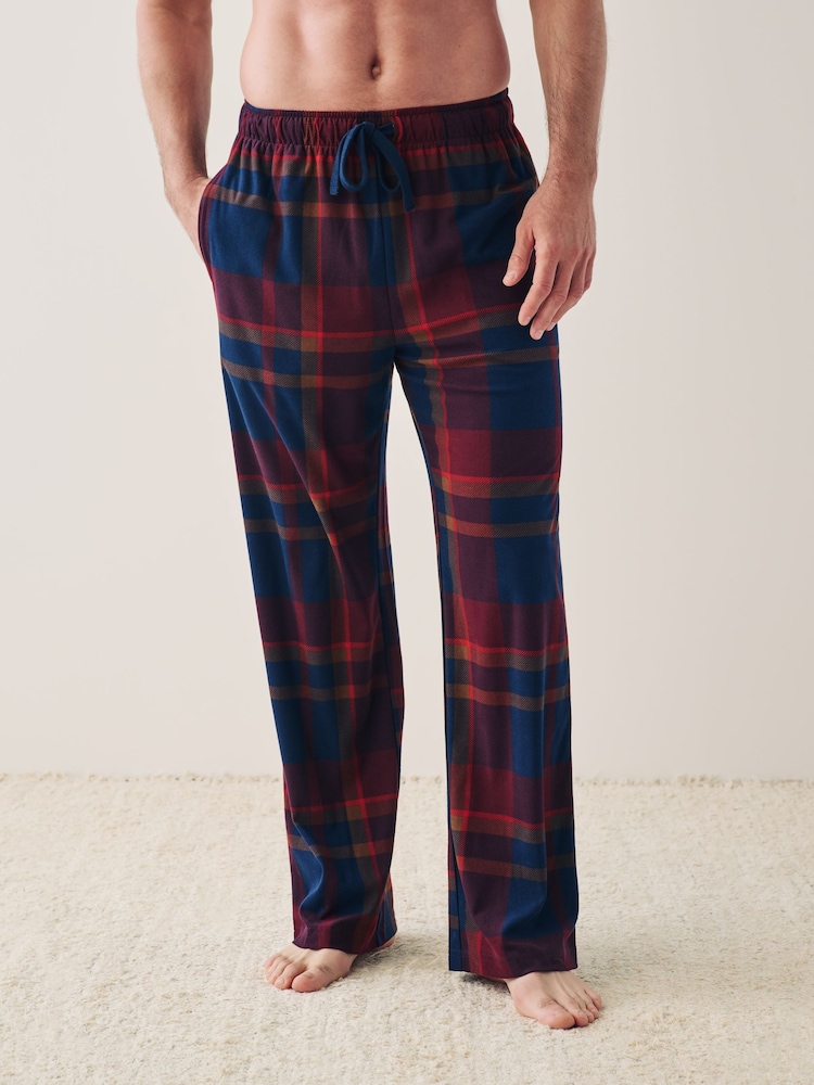 Navy Blue/Red Check Motionflex Cosy Pyjama Bottoms - Image 1 of 7