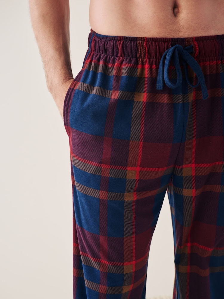 Bleu marine/rouge à carreaux - Bas de pyjama Motionflex douillet - Image 4 of 7
