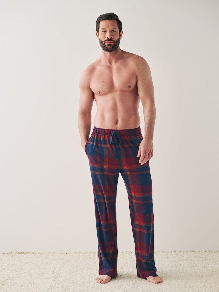 Bleu marine/rouge à carreaux - Bas de pyjama Motionflex douillet - Image 6 of 7