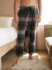 Grey/Red Cosy Brushed Check Pyjama Bottoms - Image 1 of 10