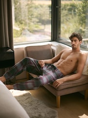 Grey/Red Cosy Brushed Check Pyjama Bottoms - Image 3 of 10