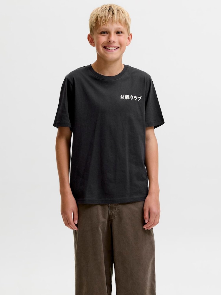 JACK & JONES JUNIOR Black Loose Fit Back Print T-Shirt - Image 1 of 7 JACK & JONES JUNIOR Black Loose Fit Back Print T-Shirt - Image 1 of 7