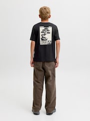 JACK & JONES JUNIOR Black Loose Fit Back Print T-Shirt - Image 2 of 7