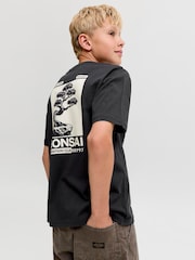JACK & JONES JUNIOR Black Loose Fit Back Print T-Shirt - Image 3 of 7