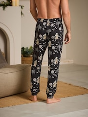 Black 100% Cotton Yoda Star Wars Christmas License Pyjama Bottoms - Image 3 of 7