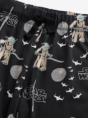 Black 100% Cotton Yoda Star Wars Christmas License Pyjama Bottoms - Image 7 of 7