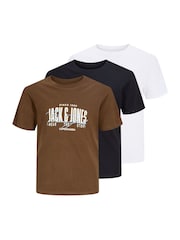 حزمة من 3 تيشِرتات بطبعة غرافيك من JACK & JONES Junior - صورة 1 من 7