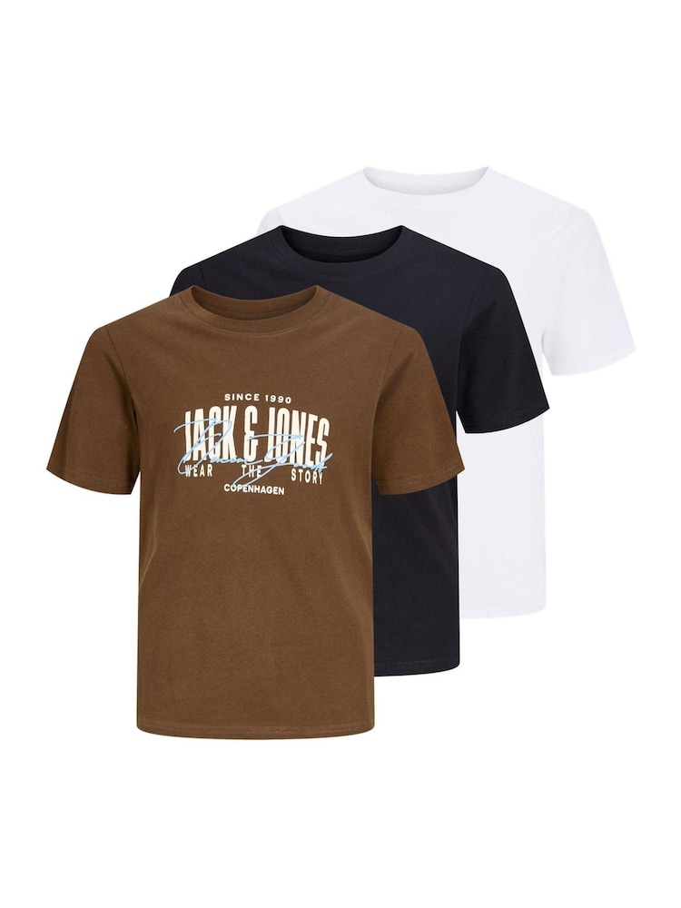حزمة من 3 تيشِرتات بطبعة غرافيك من JACK & JONES Junior - صورة 1 من 7 حزمة من 3 تيشِرتات بطبعة غرافيك من JACK & JONES Junior - صورة 1 من 7