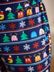 Navy Blue Pac-Man Christmas Cosy Pyjama Bottoms - Image 6 of 9