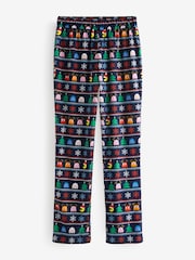 Navy Blue Pac-Man Christmas Cosy Pyjama Bottoms - Image 7 of 9