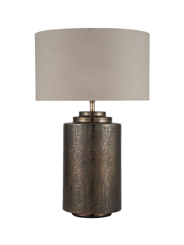 Pacific Brass Zuri Large Antique Brass Metal Pot Table Lamp - Image 2 of 2