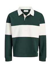 JACK & JONES JUNIOR Green Colour Block Rugy Polo Shirt - Image 6 of 7