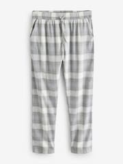 Stone/Grey Check Signature Premium Pyjama Bottoms with Wool - Image 7 of 10