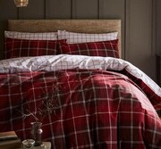 Catherine Lansfield Red Brushed Cotton Tartan Check Duvet Cover and Pillowcase Set - Image 1 of 1