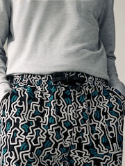 Grey/Blue Keith Haring 100% Cotton Pyjamas - Image 4 of 9
