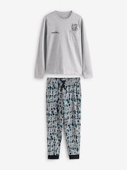 Grey/Blue Keith Haring 100% Cotton Pyjamas - Image 5 of 9