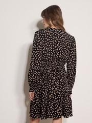 Apricot Black Irregular Spot Crepe Mini Dress - Image 4 of 5