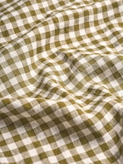 Piglet in Bed Botanical Green Gingham 100% Linen Duvet Cover - Image 2 of 3