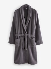 Charcoal Grey Cotton Towelling Dressing Gown - Image 1 of 2