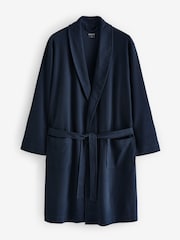 Navy Blue Lightweight Waffle Dressing Gown - Image 2 of 3