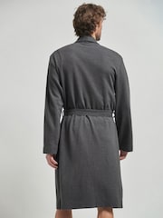 Charcoal Grey Lightweight Waffle Dressing Gown - Image 2 of 7