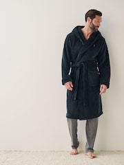 Slate Grey Supersoft Hooded Dressing Gown - Image 2 of 7