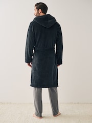 Slate Grey Supersoft Hooded Dressing Gown - Image 3 of 7