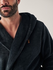 Slate Grey Supersoft Hooded Dressing Gown - Image 4 of 7