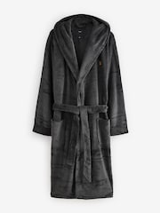 Slate Grey Supersoft Hooded Dressing Gown - Image 5 of 7
