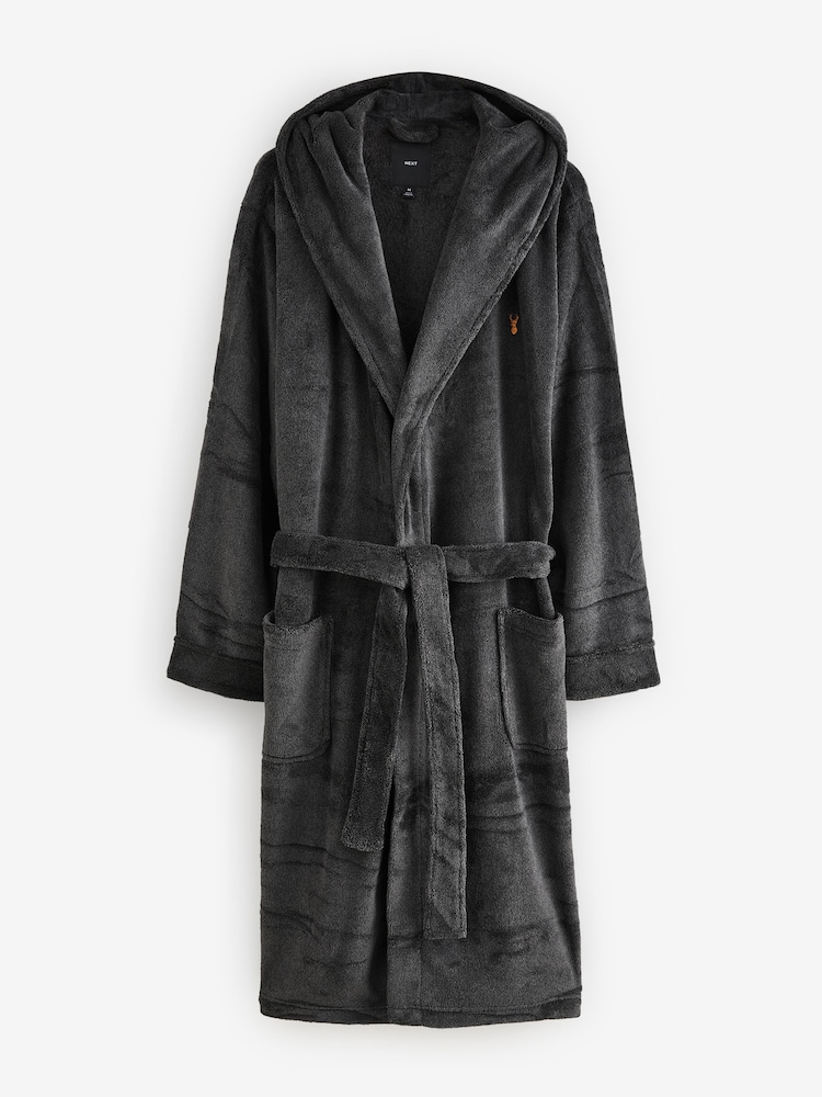 Buy Slate Grey Supersoft Hooded Dressing Gown from the Next UK