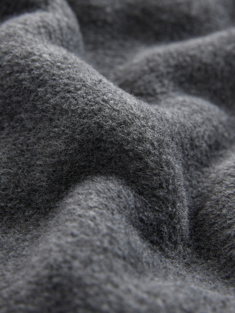 Grey Fleece Borg Lined Brushed Dressing Gown Robe - Image 9 of 9