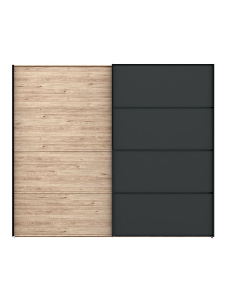 Wiemann Oak Jenson Wood and Matt Sliding Semi Fitted 2.5m Sliding Wardrobe - Image 2 of 2