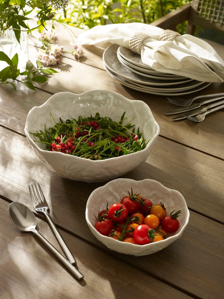 White Cabbage Serveware Set of 2 Bowls - Image 1 of 4